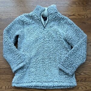 Love Tree size Small Cozy Sherpa Pullover Sweater - Light Gray